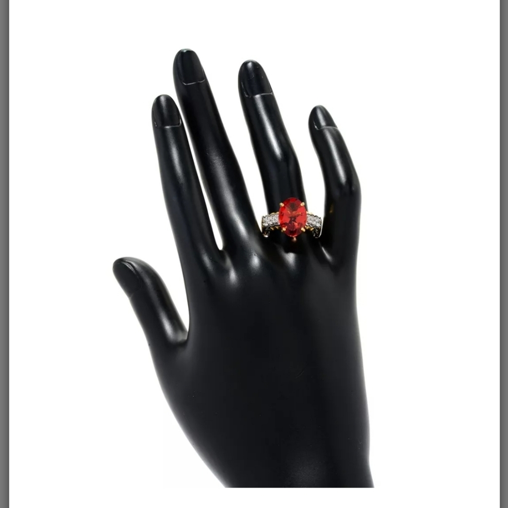 Retired Gems En Vogue 7.79ctw Andesine & White Zircon Cocktail 💍 Sz 6! 🔥 - Picture 4 of 12